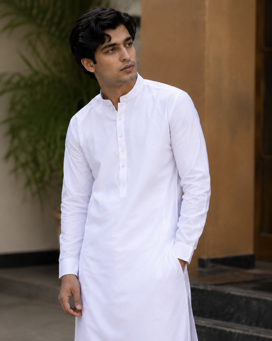 Royal White Cotton Suit