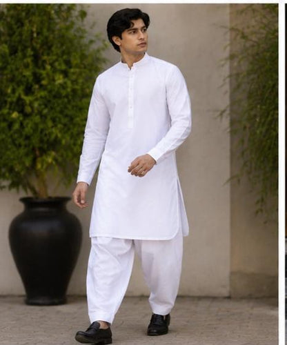 Royal White Cotton Suit