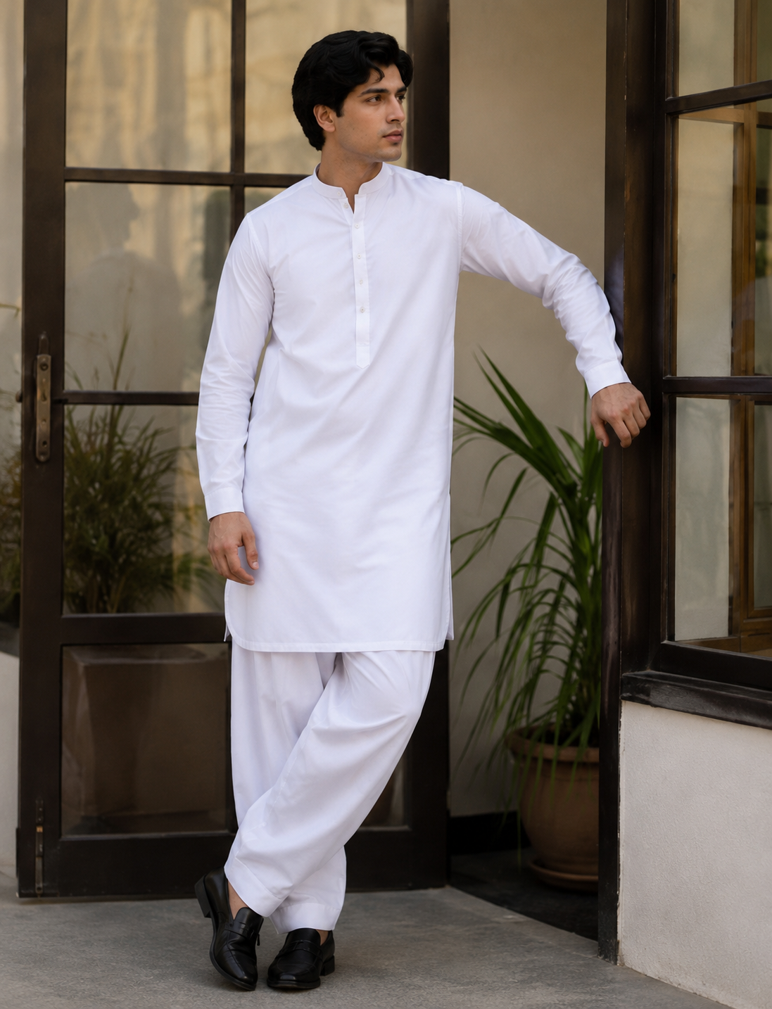 Royal White Cotton Suit